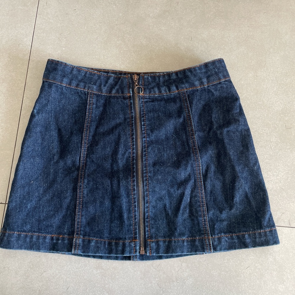 Denim mini skirt high waisted